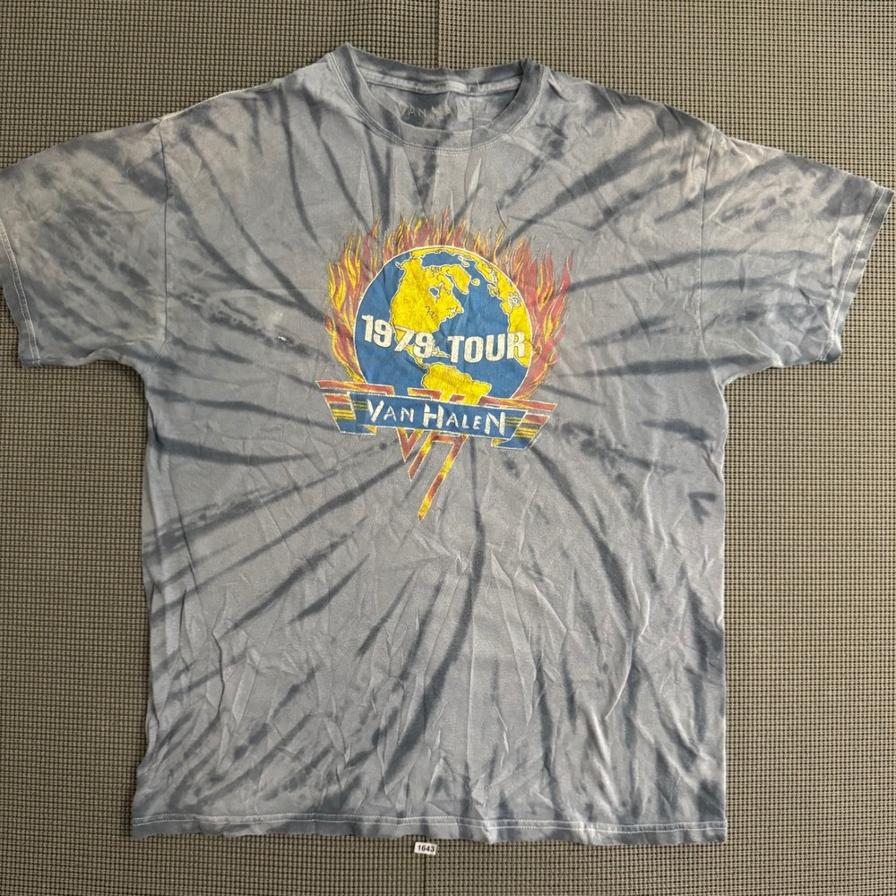 Van Halen 1979 World Tour Graphic T-Shirt Licensed Reprint Tie Dye M